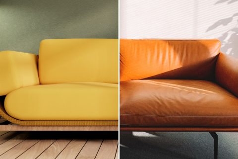 fabric sofa and leather sofa compared